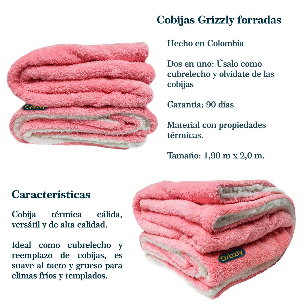 Cobijas ovejera forrada Azul Petroleo