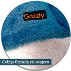 Cobijas ovejera forrada Azul Petroleo