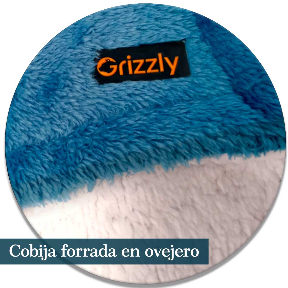 Cobijas ovejera forrada Azul Petroleo