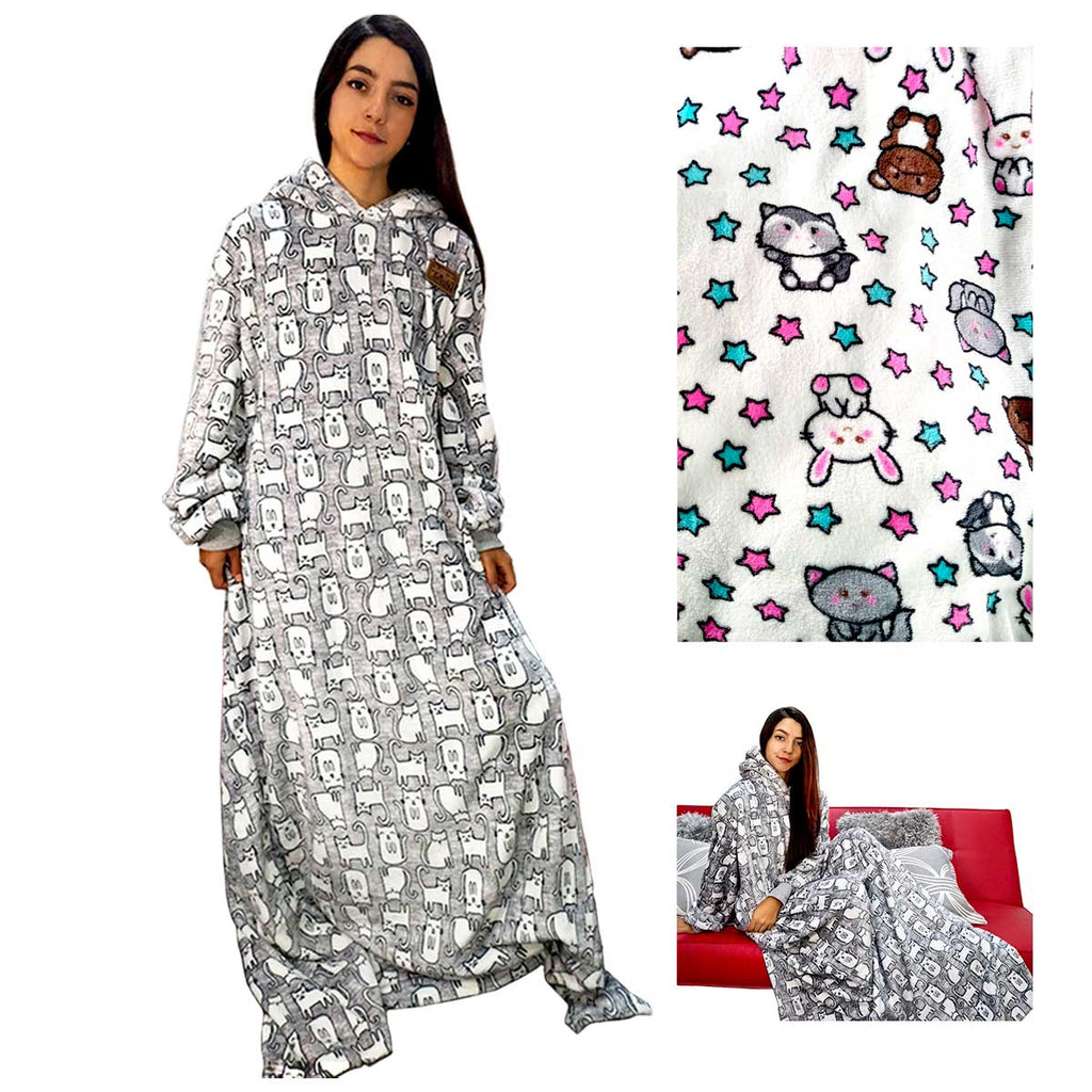 Cobijas con mangas estampadas