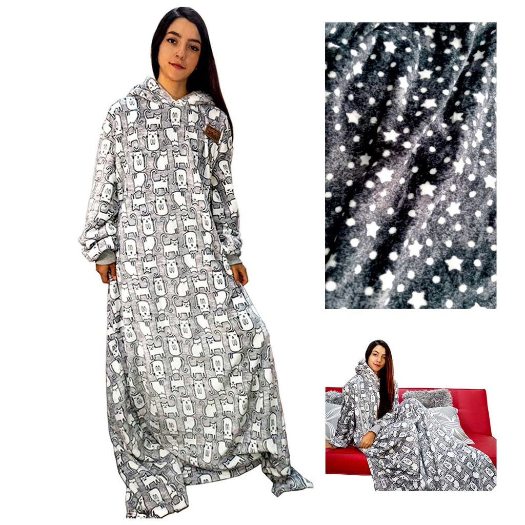 Cobijas con mangas estampadas