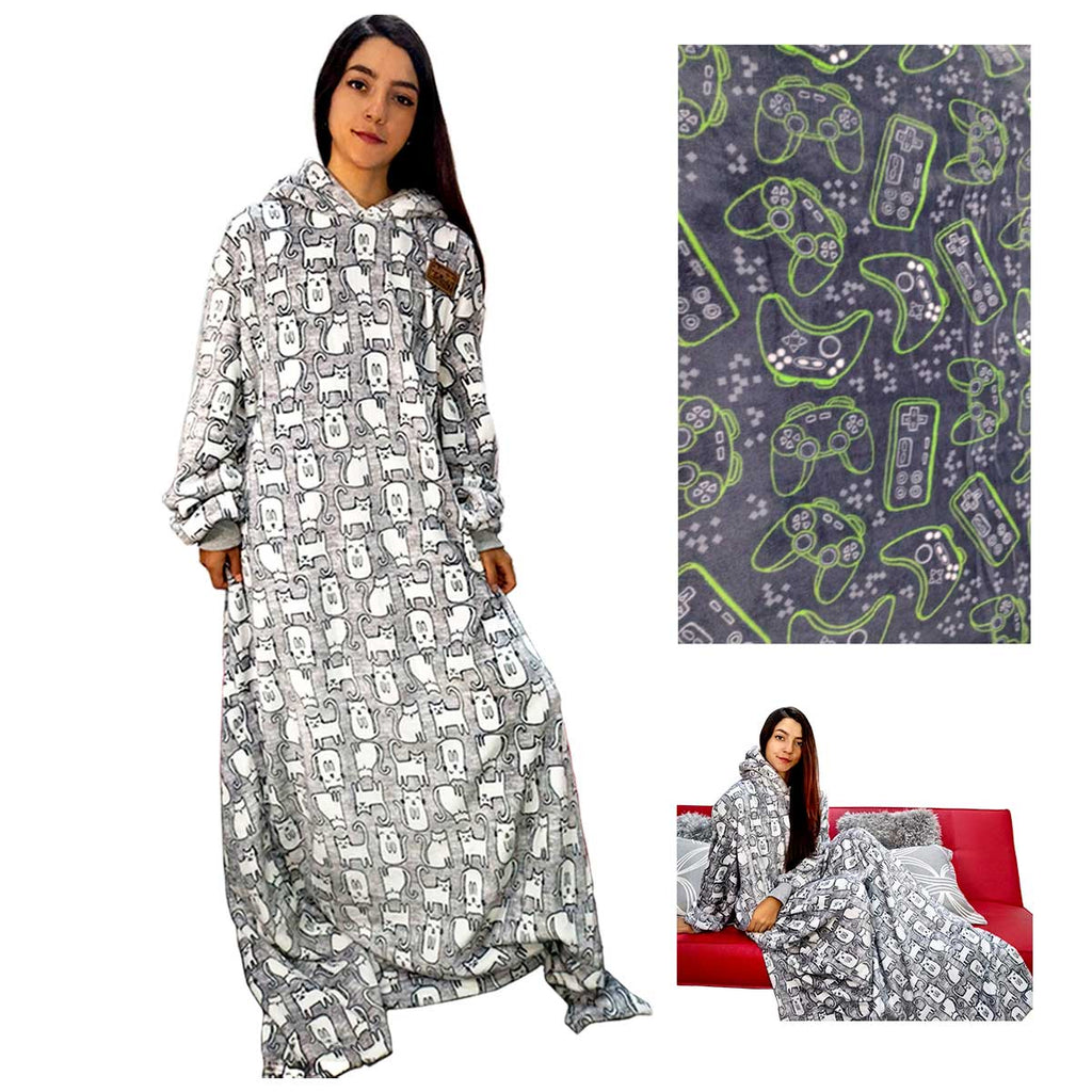 Cobijas con mangas estampadas