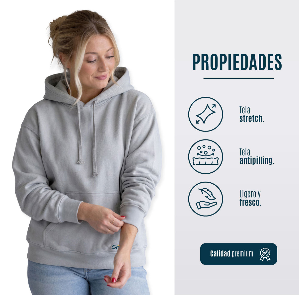 Hoodie Antipilling Mujer Grizzly