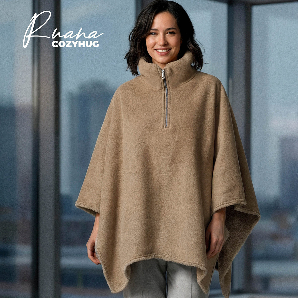 RUANA COZY HUG - GRIZZLY