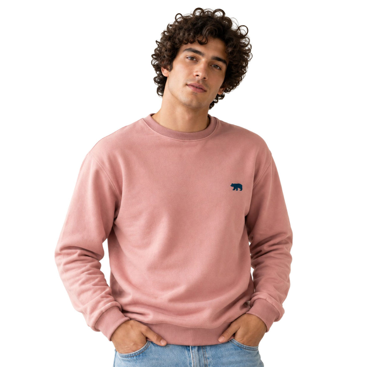 Cuello redondo Unisex Salmón