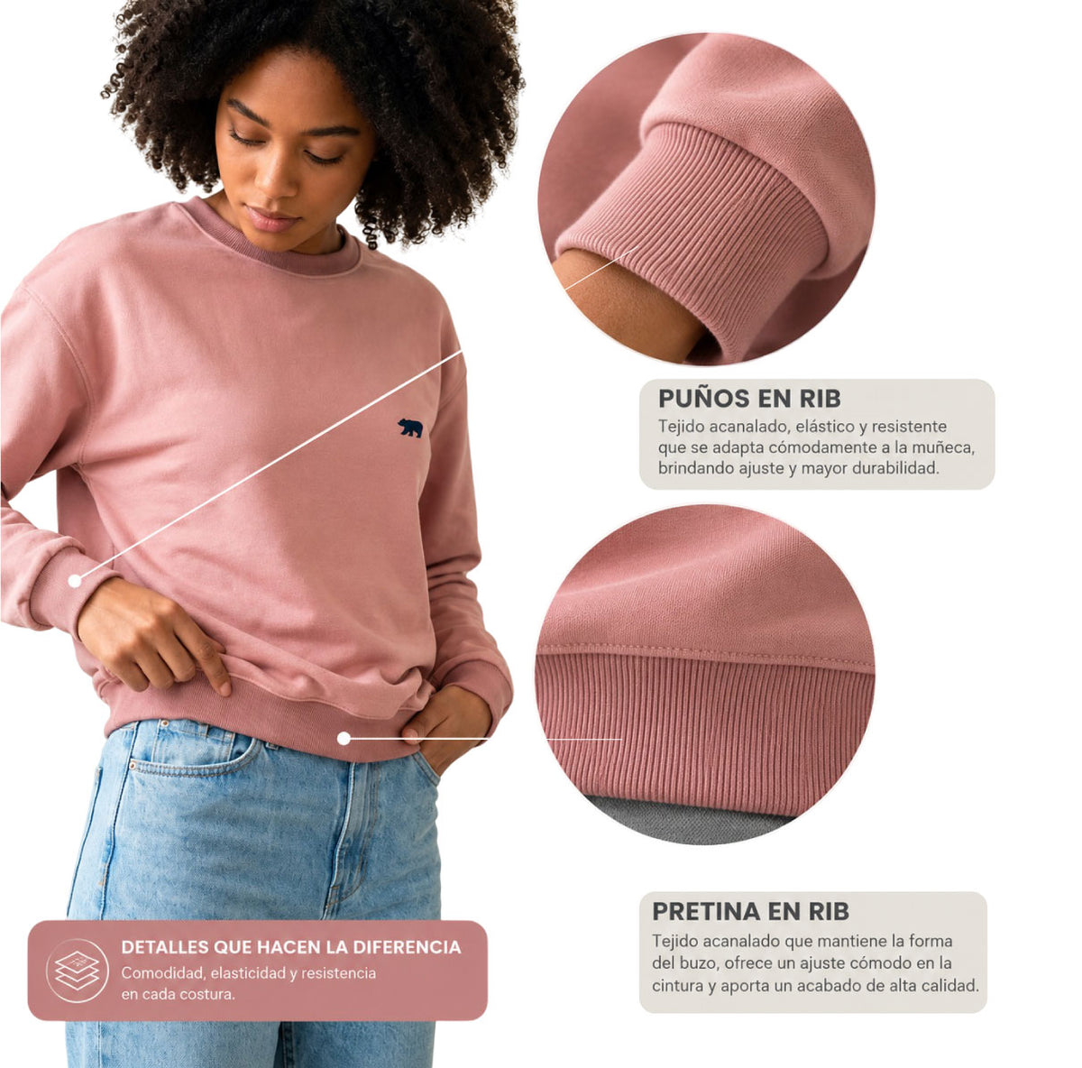 Cuello redondo Unisex Salmón